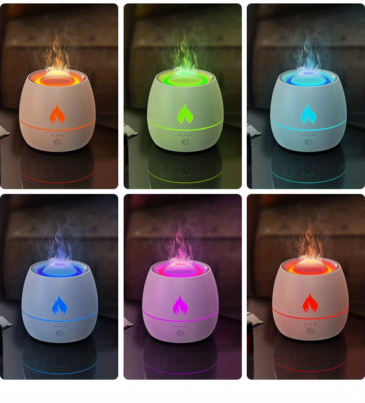 2 in 1 aromatherapy humidifier flame humidifier flame aromatherapy machine colorful night light ultrasonic aromatherapy machine atmosphere light usb humidifier mini desktop humidifier details 1