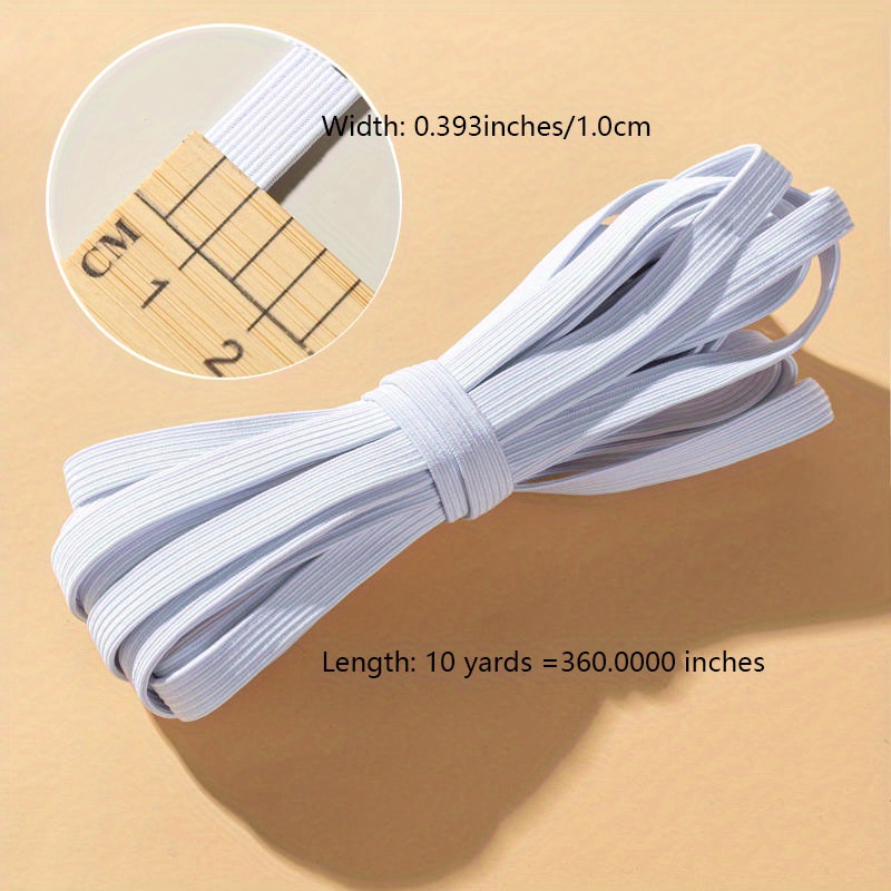 Usew 1/8-Inch (3mm) Black Heavy Stretch Round String Elastic Cord (Cut of  10 Yards)