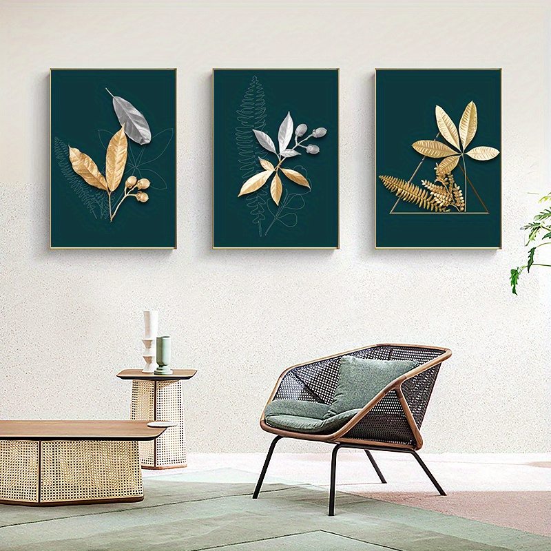 Frameless Abstract Gold Leaf Luxury Poster Canvas Painting - Temu