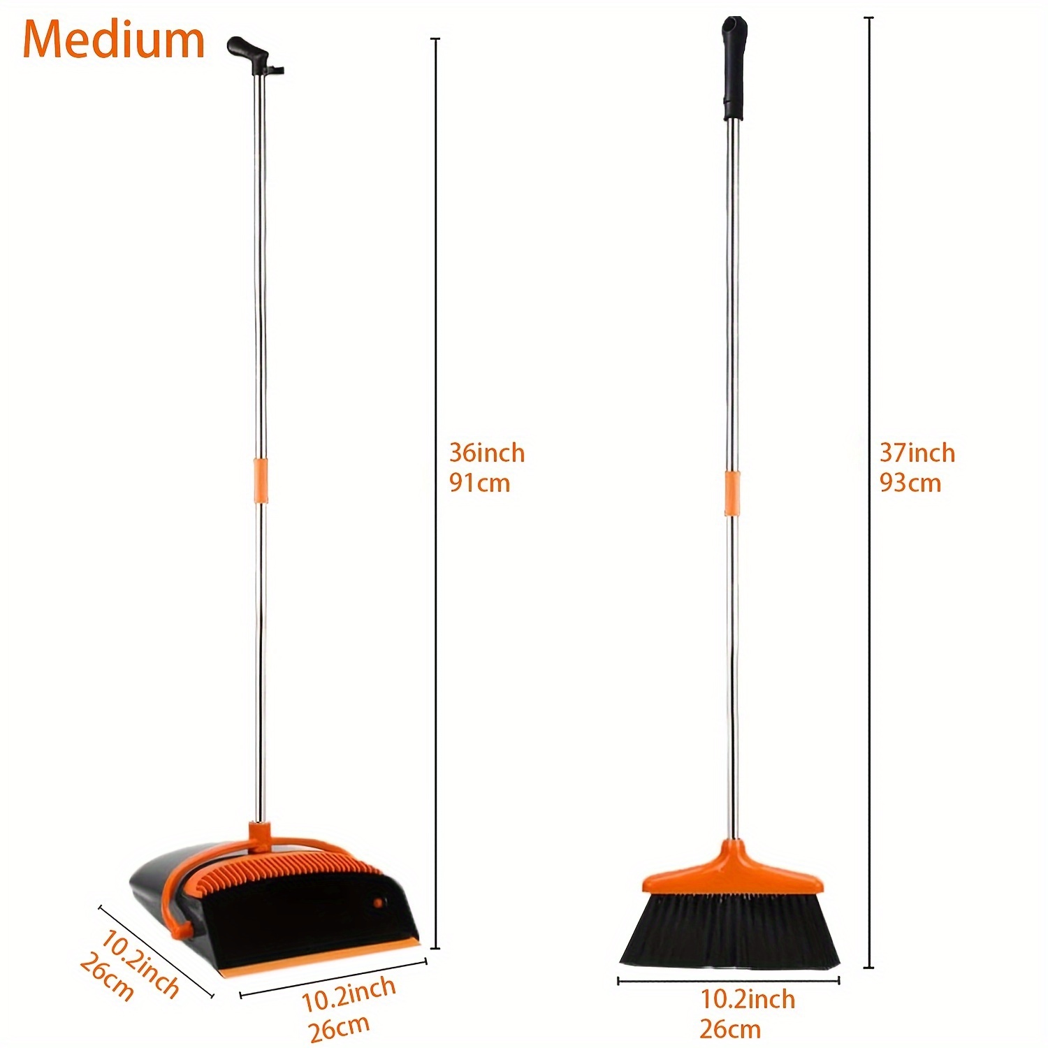 Broom and Dustpan Set with Magnetic Design Portable Broom Dustpan Combo  with Comb Teeth Upright Standing Floor Brush and Dustpan - AliExpress