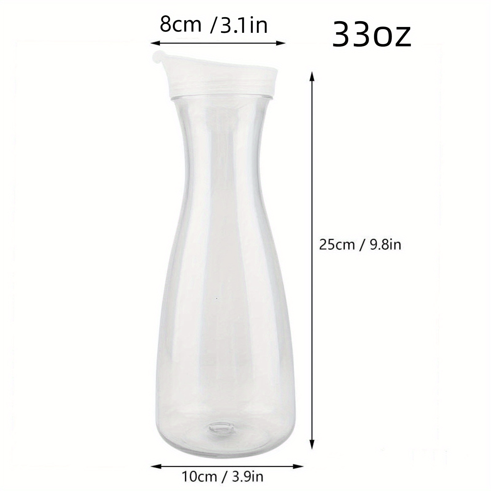 1pc Clear Acrylic Juice Drink Pitcher Carafe Jug Water Carafes For Cold  Juices, Plastic Juice Container Pitcher Clear Narrow Neck Drink Carafes  Mimosa Bar Beverage Pitcher For Outdoors Picnic Parties Tea 20/33/54oz