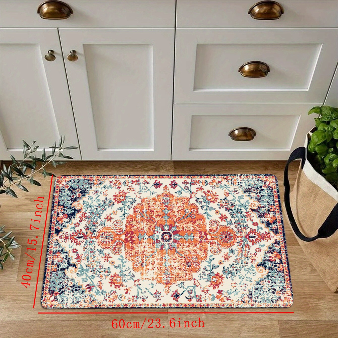 World Carpet Vintage Tile Anti-Fatigue Kitchen Floor Mat