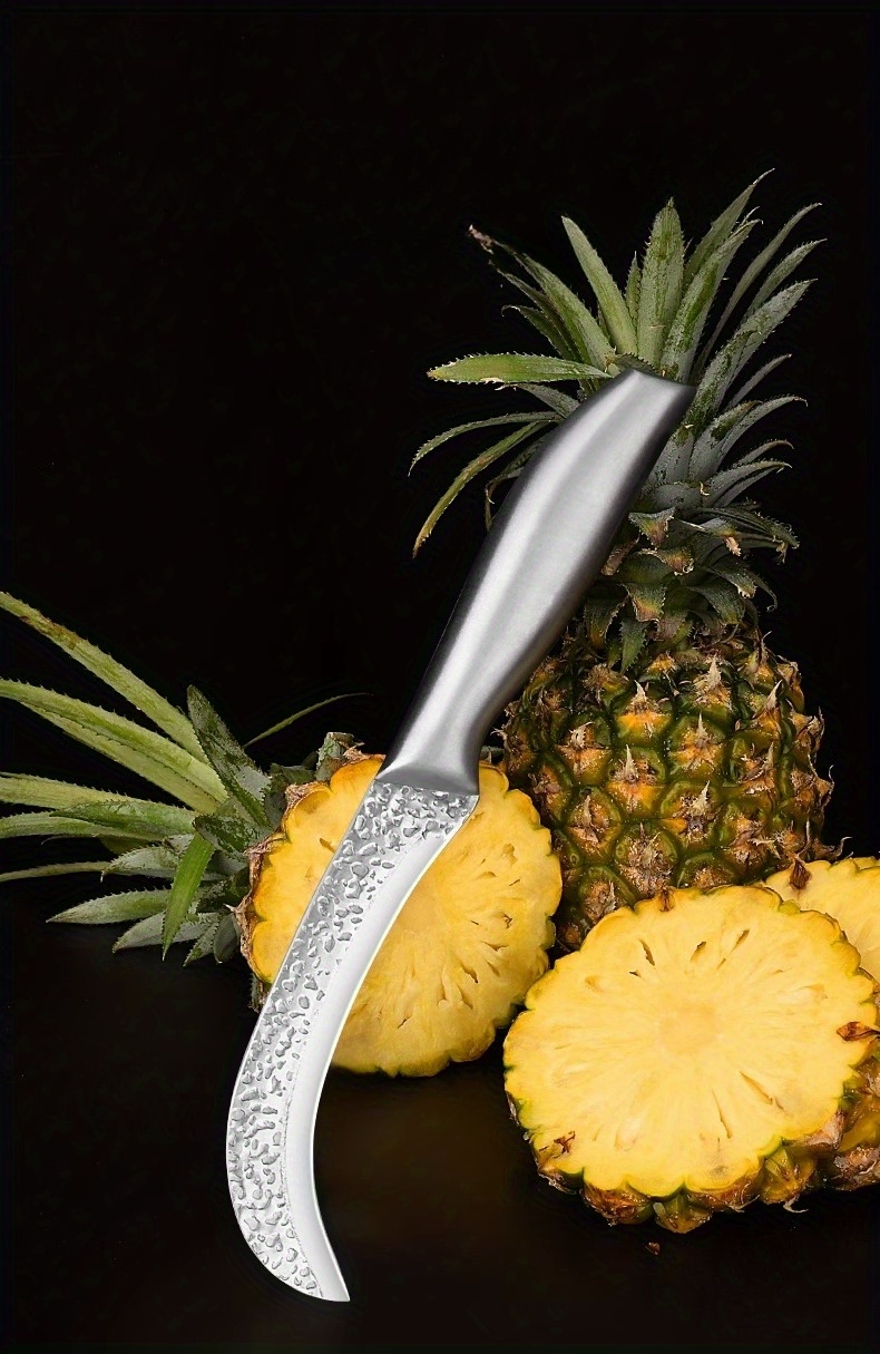 1pc Stainless Steel Fruit Knife With Wooden Handle, Pineapple Cutter &  Banana Knife, Suitable For Peeling Fruits And Vegetables