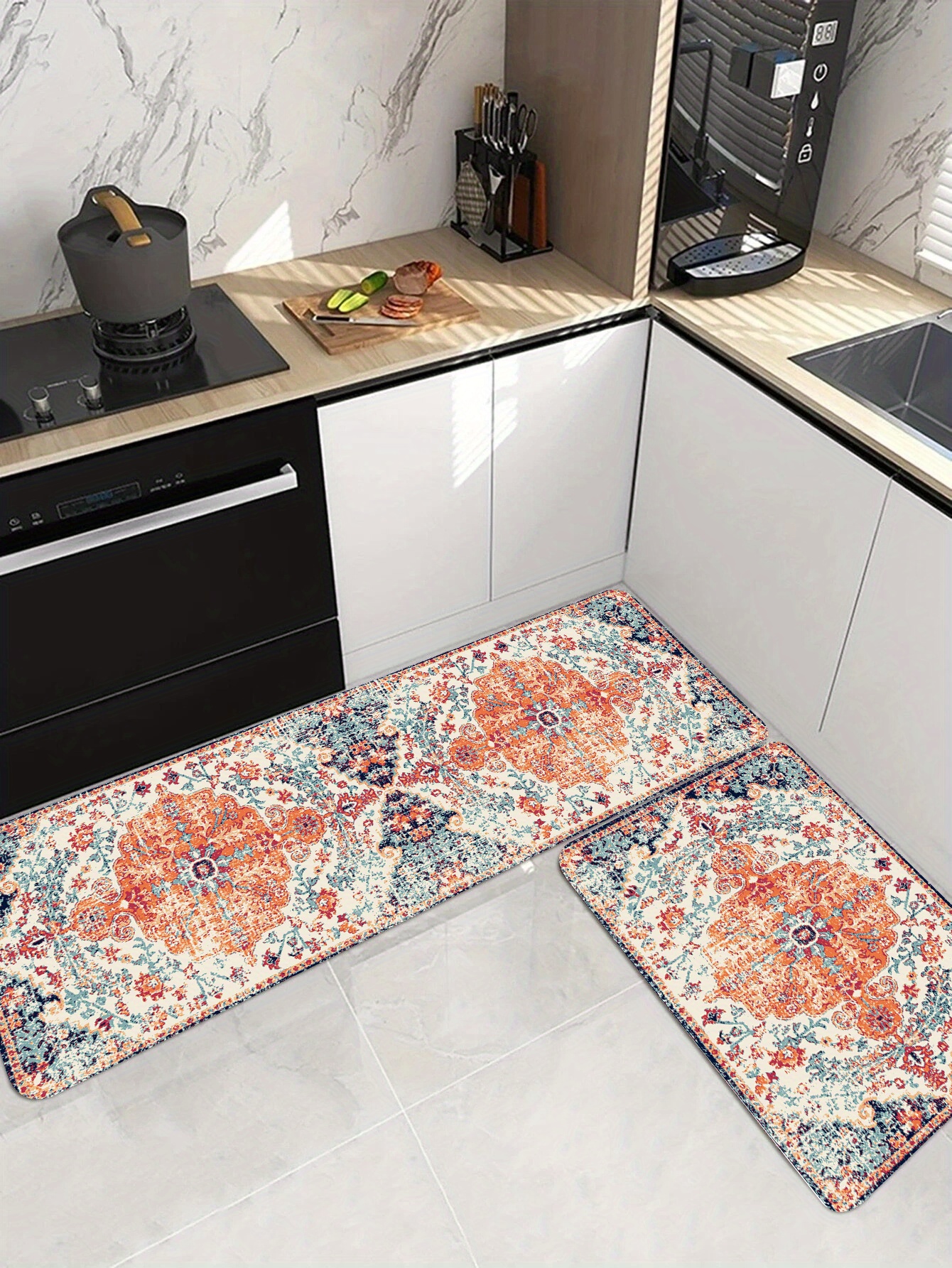 ASPMIZ Kitchen Mat Cushioned Anti-Fatigue Floor Mat, Bohemian