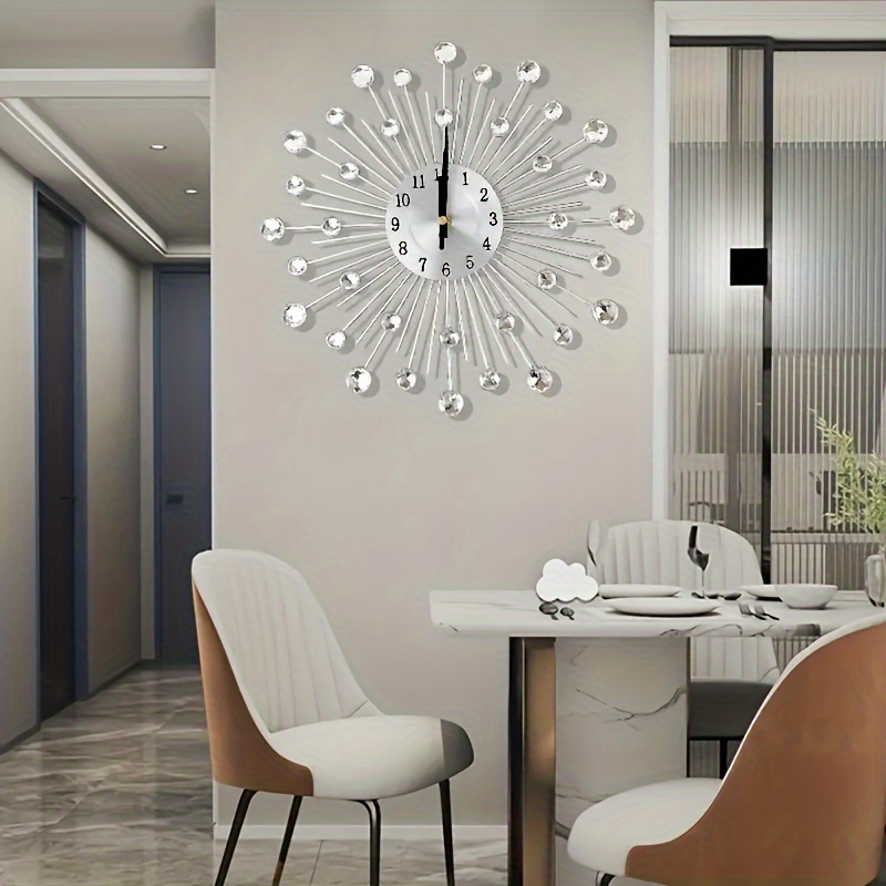 Reloj de pared en 3D para salón, con espejo y pega – Grandado