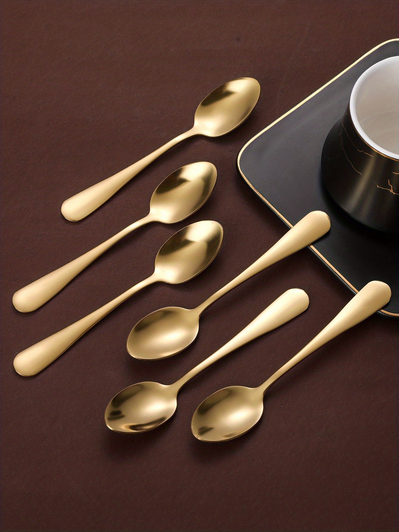 4/6PCS Kitchen Utensils Set with Electroplate Gold Coating Food