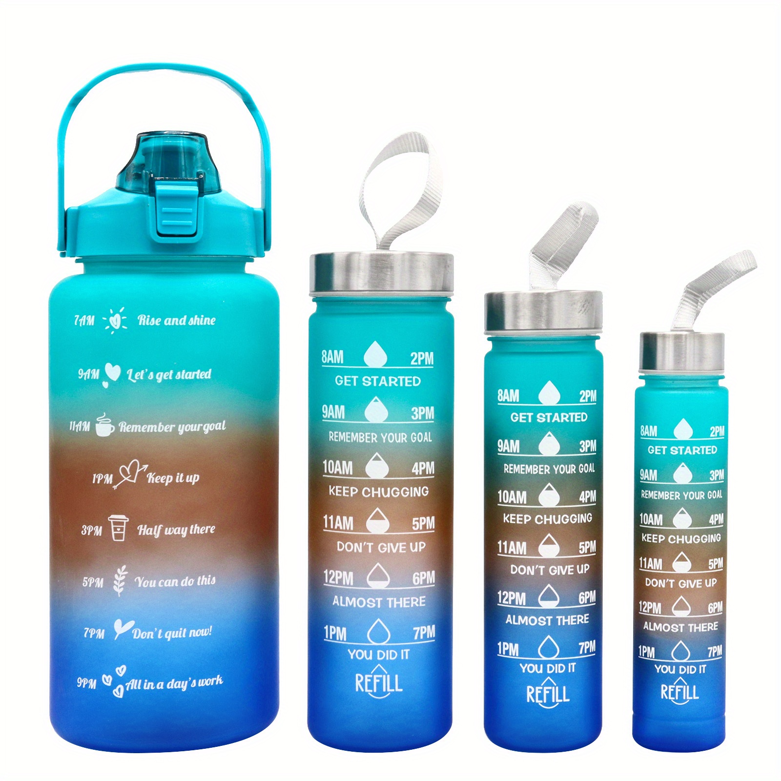1 Liter Motivational Sports Leakproof Drinking Water Bottles