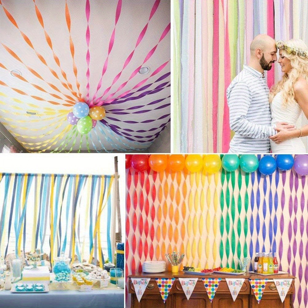 24 Rolls Crepe Paper Streamers, 24 Colors Streamers Decorations, Easy to  Decorate Party Supplies for Birthdays, Wedding, Ceremony, Children's Day,  Fun