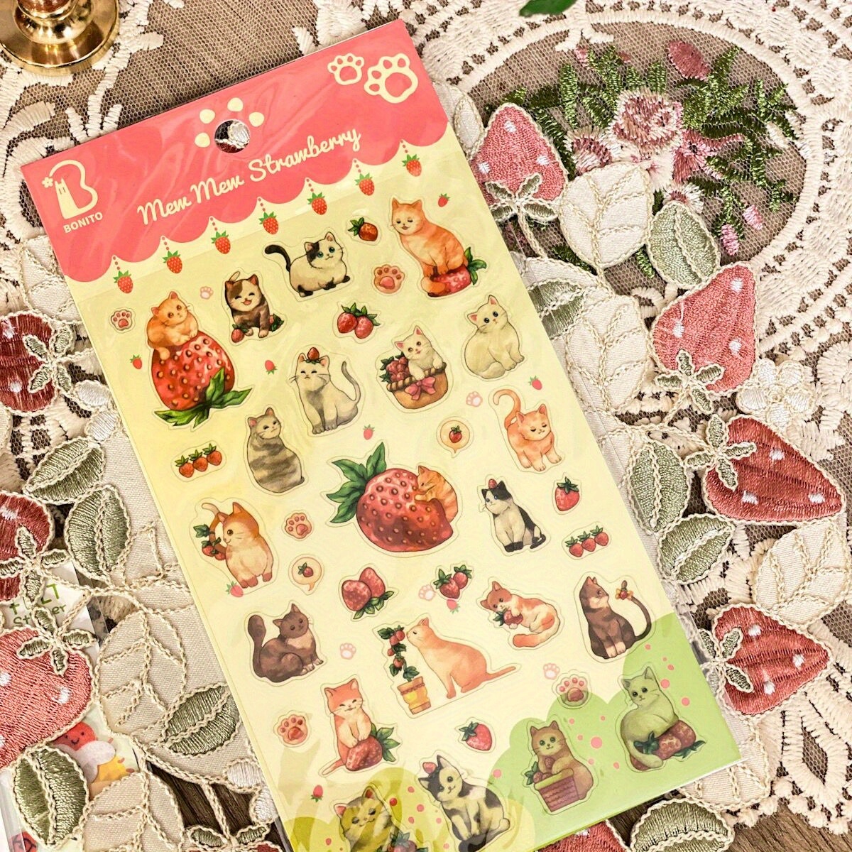 Ichigo Deco & Strawberry Party Scented Die Cut Stickers – journalpages