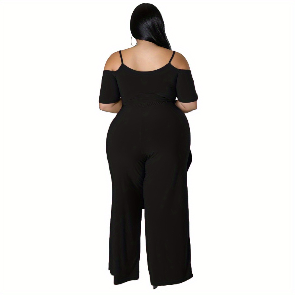 Women's Plus Size Hi Lo Black Cold Shoulder Top