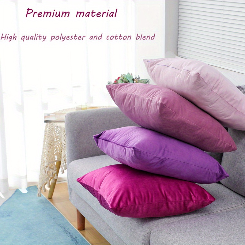 Solid Velvet Throw Pillow Covers Soft Modern Square - Temu