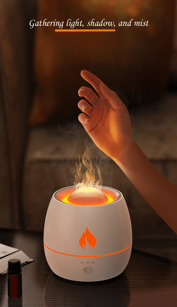 2 in 1 aromatherapy humidifier flame humidifier flame aromatherapy machine colorful night light ultrasonic aromatherapy machine atmosphere light usb humidifier mini desktop humidifier details 3