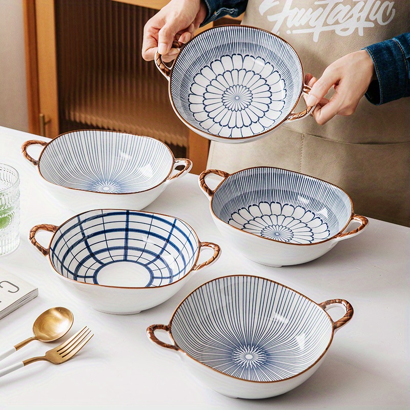 Ceramic Floral Noodle Bowl & Lunch Box