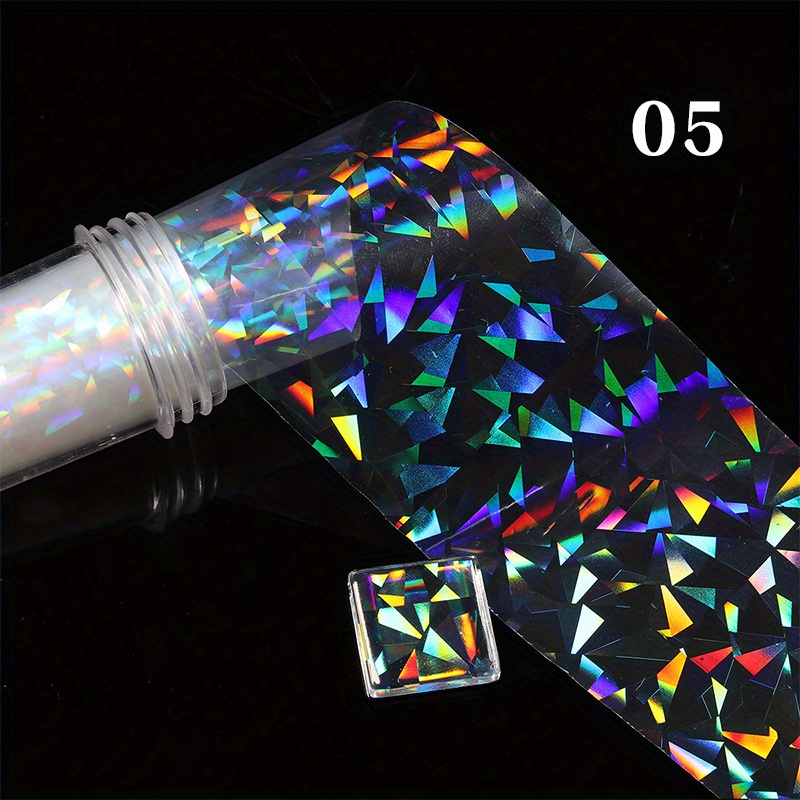 Image of Holographic Nail Foil Transfer Stickers, Laser Nail Art Decals, Nail Art Design Tool For Nail Decoration