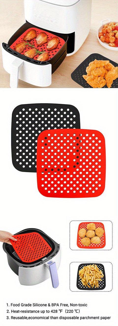 Silicone Placemat, Heat Resistant Air Fryer Pad, Felt Kitchen