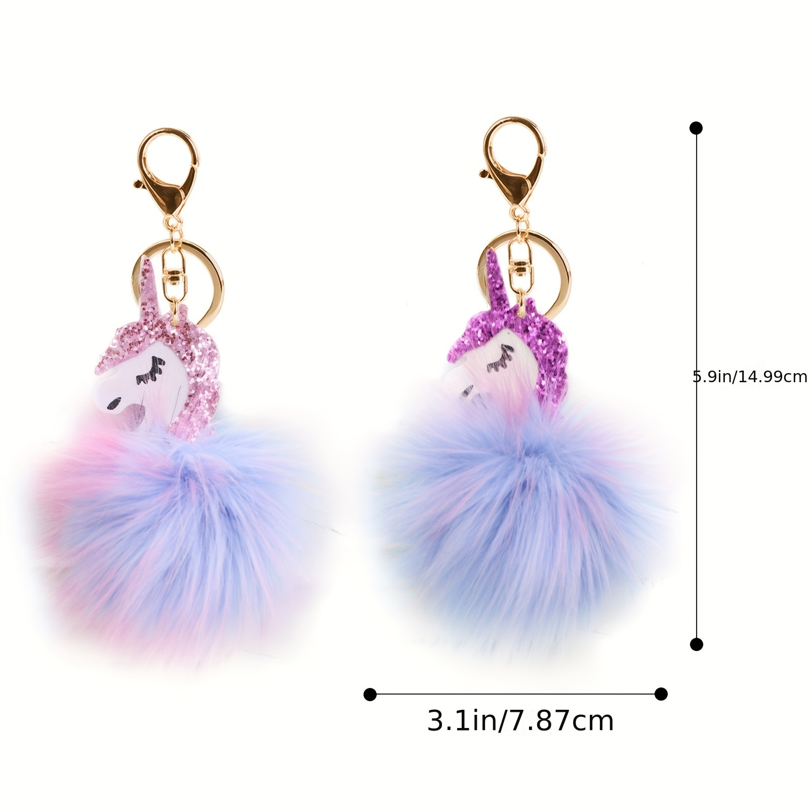 3 Pieces Cute Animal Unicorn Pom Pom Keychain Faux Fluffy Key Ring For  Women Girls - Toys & Games - Temu Germany