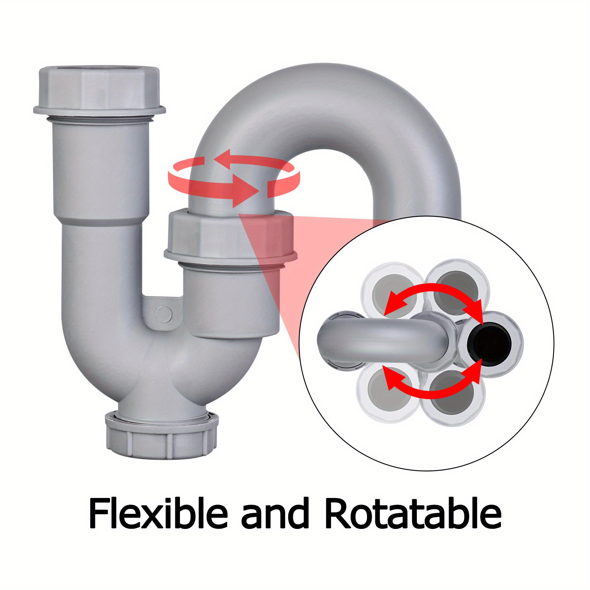 46in/117cm Tubo Drenaje Flexible Universal Plomería Baño P - Temu