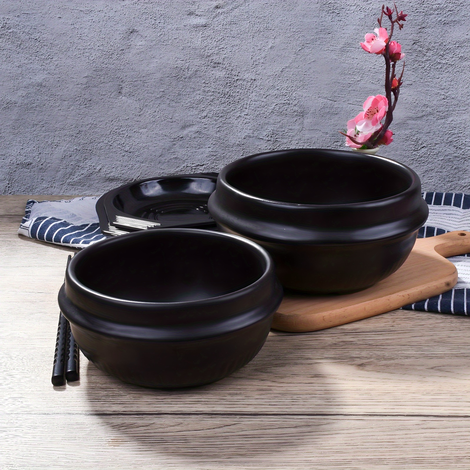 Korean Stone Bowl With Tray Premium Ceramic Stone Hot Pot - Temu