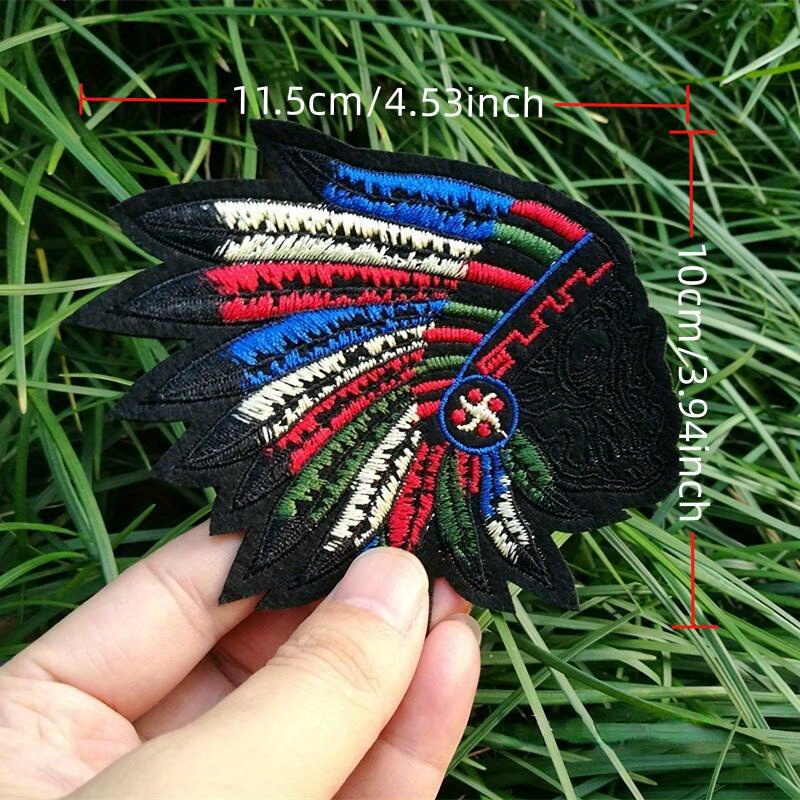 Embroidery Patches For Clothing Indian Feather Headdress Bag - Temu Italy