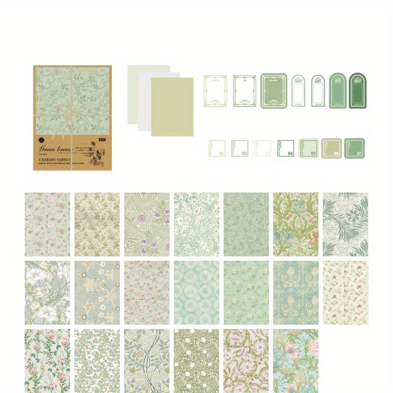 40pcs, Vintage Floral Handmade Paper For Junk Journal, Scrapbooking, And Diy Crafts - Mix Material Collage Background Paper