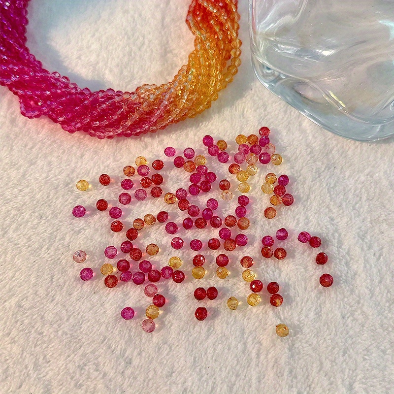 Multicolor Diy Crystal Faceted Beads Seed Beads Fashion For - Temu