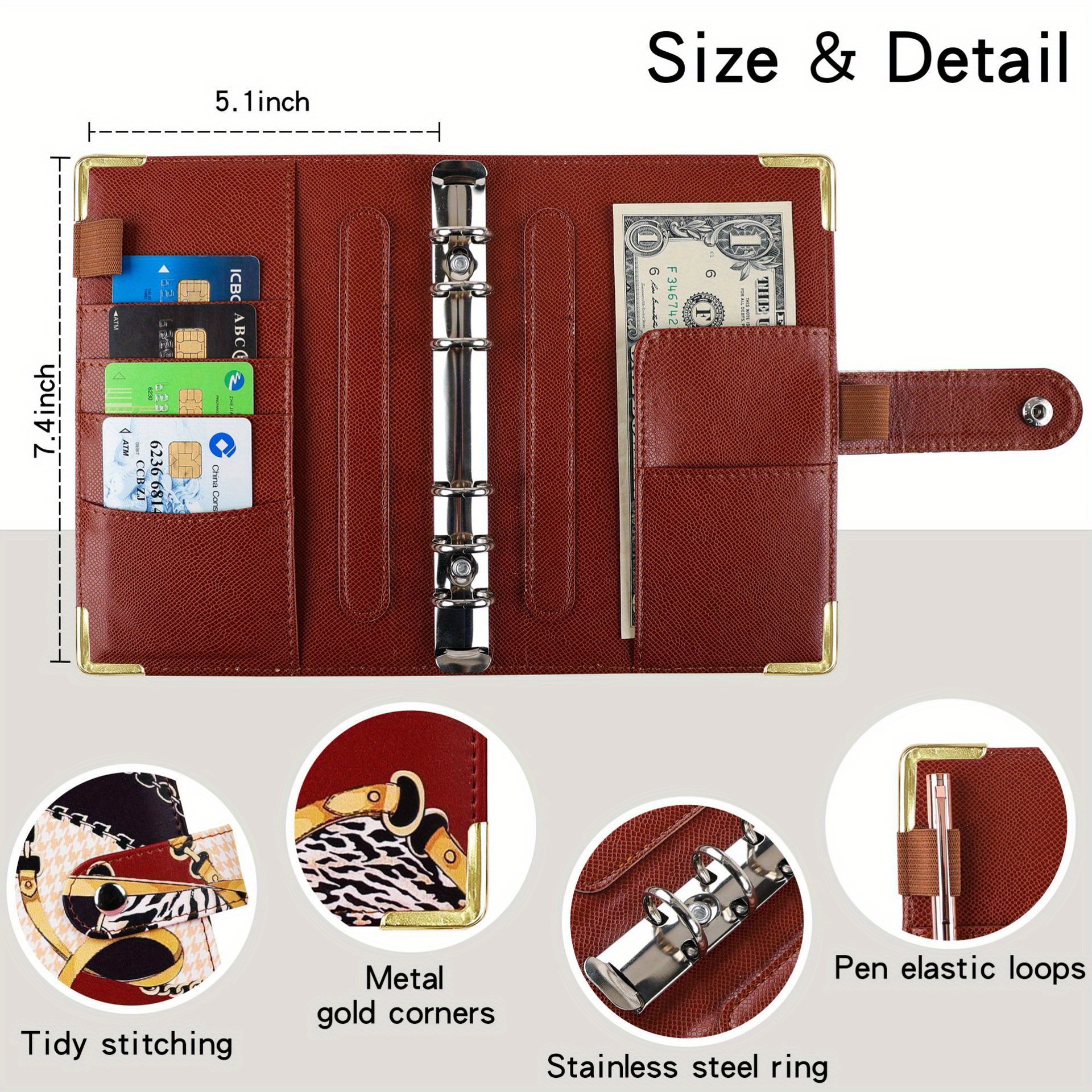 Premium Pu Leather Journal Budget Planner: A6 Binder Loose - Temu ...