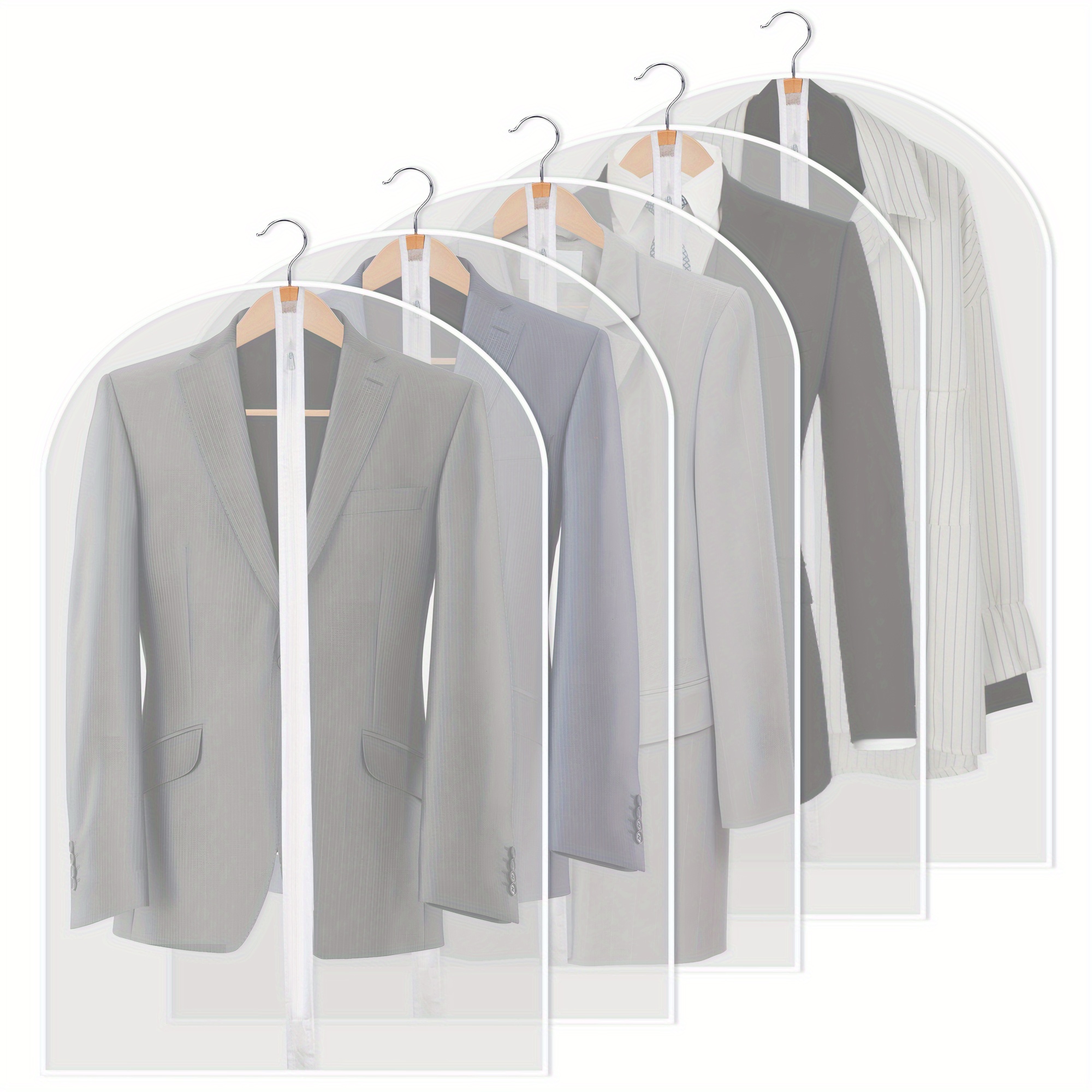 Bolsa de ropa para colgar, transparente, con cremallera completa, bolsas de  traje , funda transpirable para ropa para guardar ropa y armario