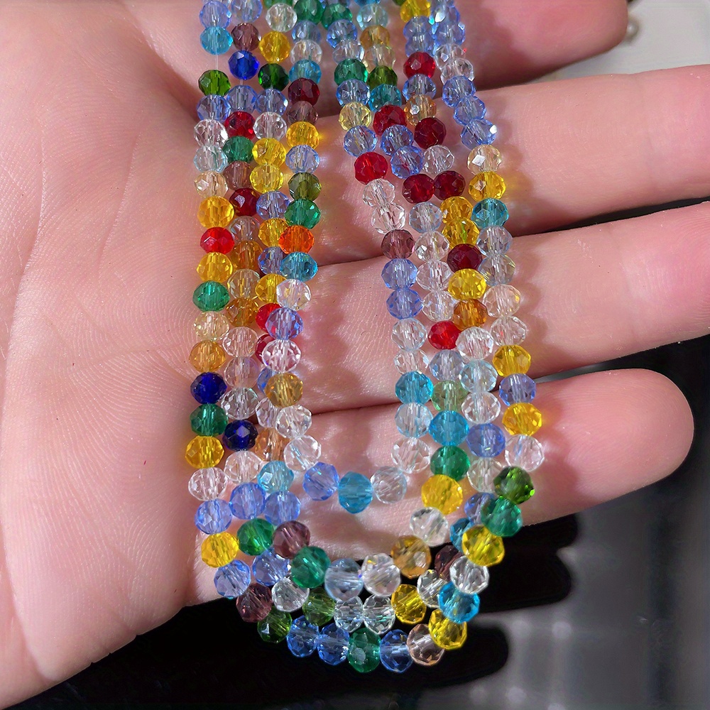 Flat Bead Colors Mixed Crystal Glass Beads Diy Jewelry - Temu