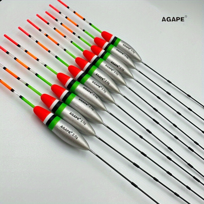 Image of Agape 10pcs Balsa Wood Fishing Floats, Vertical Fishing Bobber, Fishing Additions, 1.0g/1.5g/2g(0.04oz/0.05oz/0.07oz), Without Battery