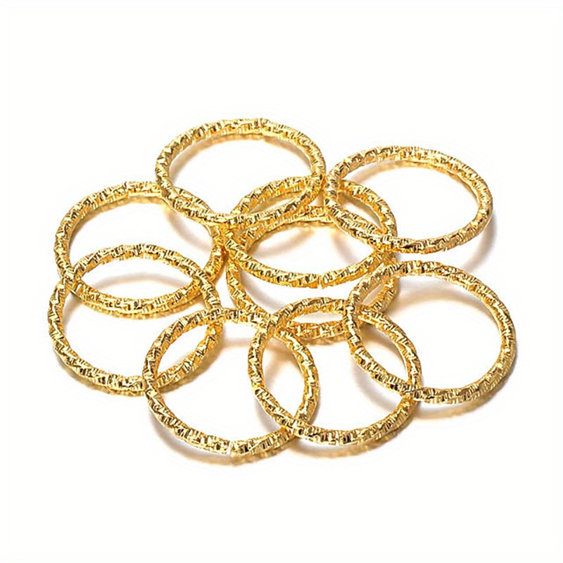 10mm Twisted Etched Gold Jump Rings Round Gold Findings, Gold Supplies,  Link, Ring, Loop 22k Gold Plated 20pcs 
