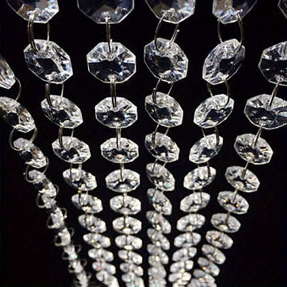 20FT Clear Crystal Garland Chandelier Octagon Beads Chain Beaded Trim