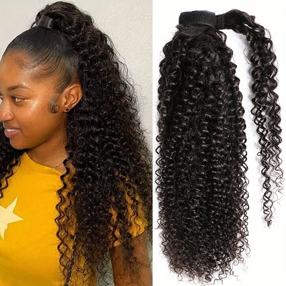 Wavy Curly Ponytail Extensions, 100% Human Hair