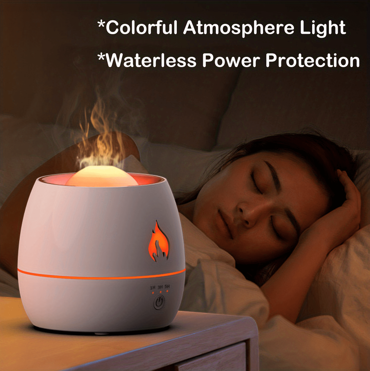 2 in 1 aromatherapy humidifier flame humidifier flame aromatherapy machine colorful night light ultrasonic aromatherapy machine atmosphere light usb humidifier mini desktop humidifier details 4