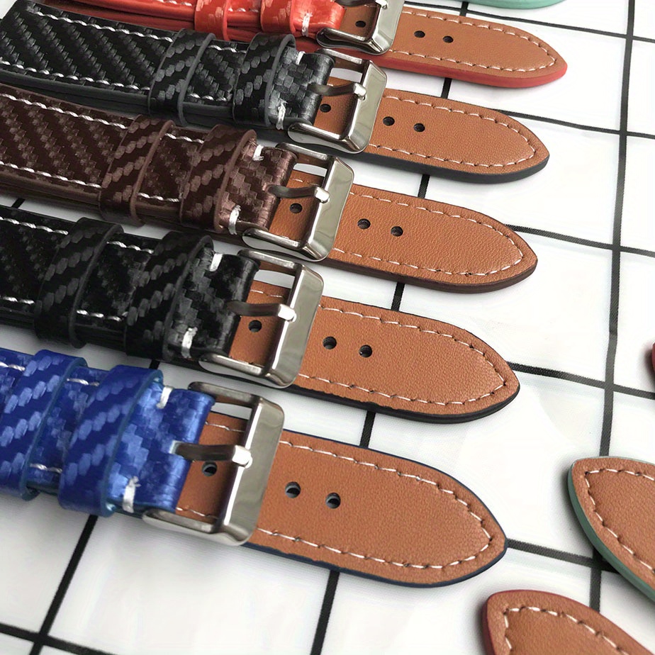 Watch Strap Carbon Fiber Texture Strap Suitable Mechanical - Temu ...