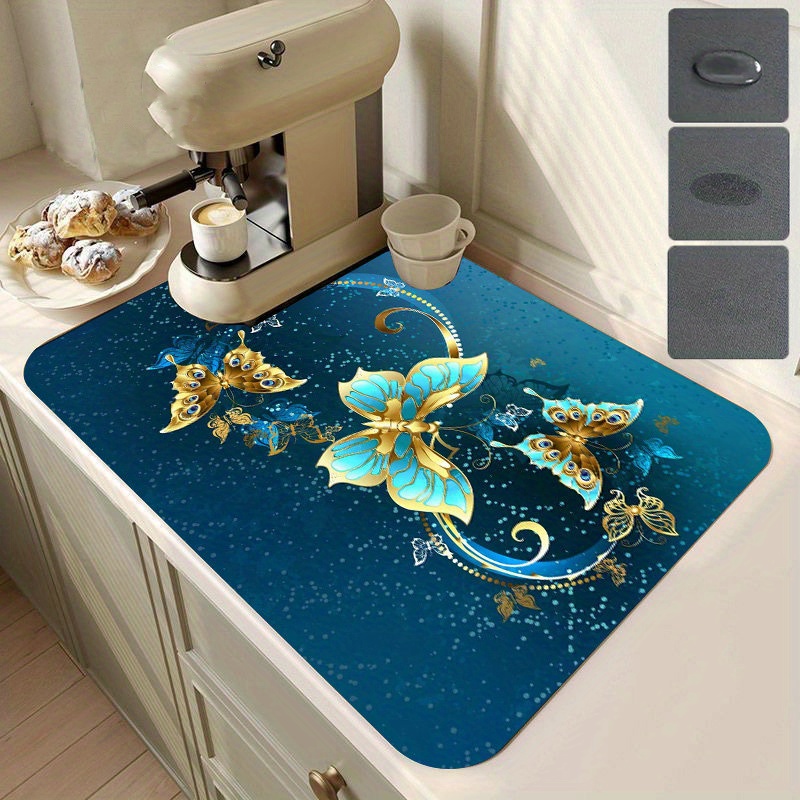 Dish Drying Pad, Washstand Kitchen Universal Drain Mat, Quick-drying Coffee  Dish Cup Drying Pad, Toilet Anti-water Absorption Mat, Kitchen Accessories,  Bathroom Accessories - Temu