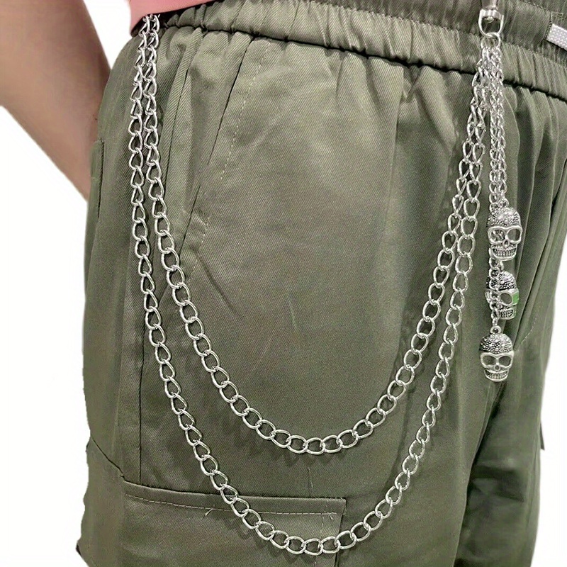 1/2/3 Layers Men Jeans Key Punk Metal Trousers Pants Belt Body Chain Chains  Rock