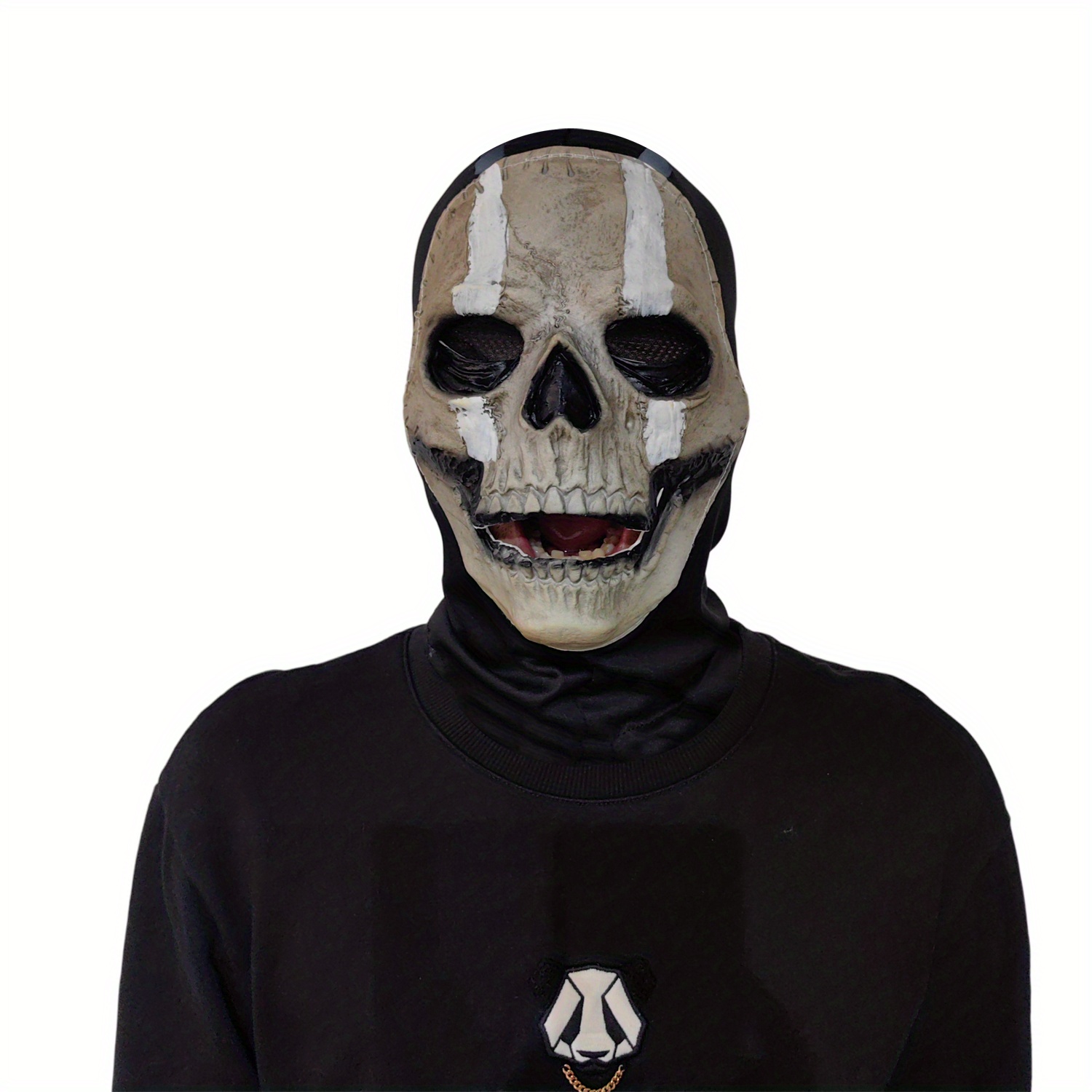 1pc Call Of Duty Mw2 Ghost Skull Pattern Game Mask Cosplay Costume Accessory