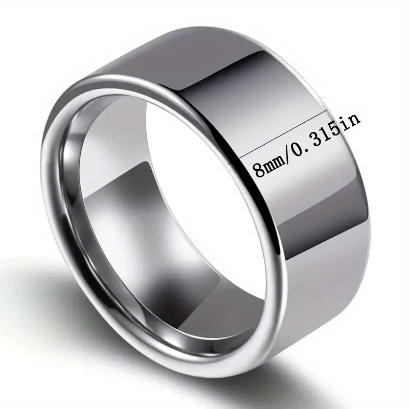 Glossy Width Tungsten Steel Ring Men's Finger Ring Big Thumb - Temu