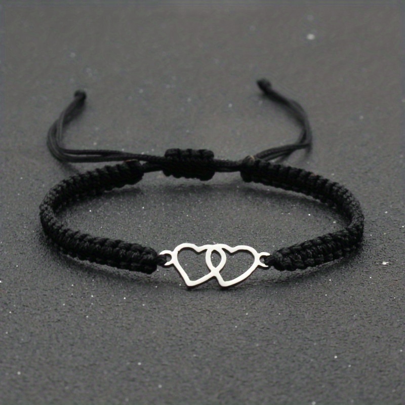 E-shop Handgefertigtes verstellbares Seilarmband Herz-Armband Unisex Paargeschenk