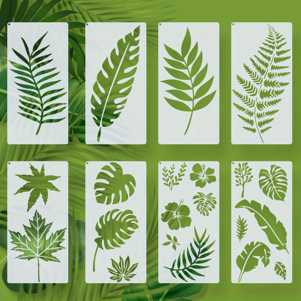  28 Pieces Leaf Stencils for Painting on Canvas Reusable Palm  Fern Turtle Tropical Leaf Stencil for Craft Drawing Template Stencil for  Wood Wall Paper Furniture DIY Scrapbooks Crafts Home Decor (