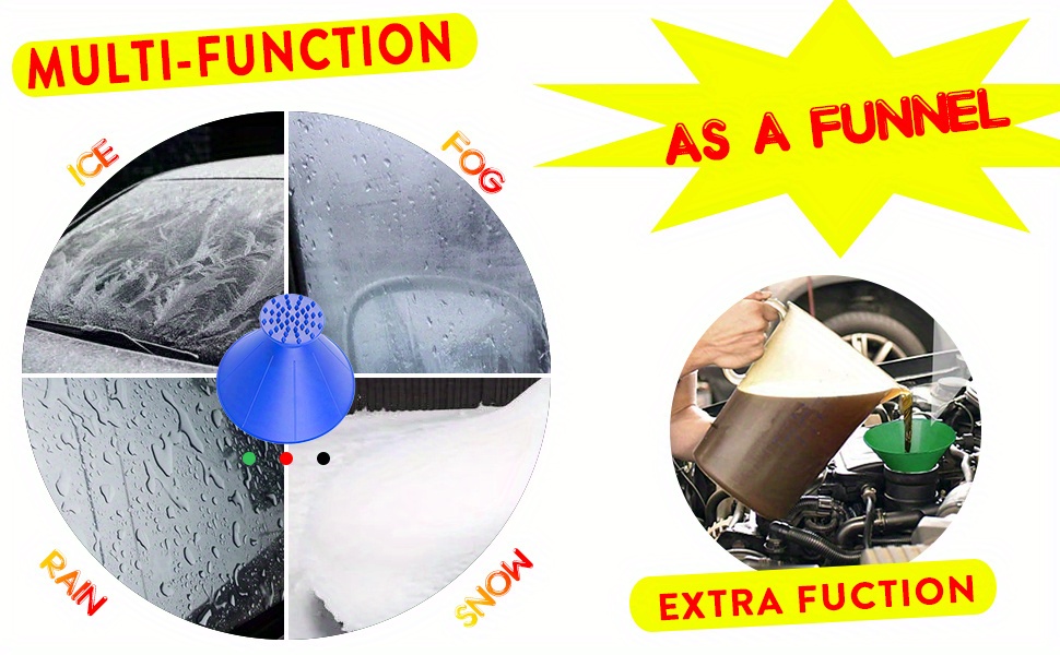 Grattoir à glace rond pour voiture - YWEI - forme de grande corne - 15cm de  diamètre - noir