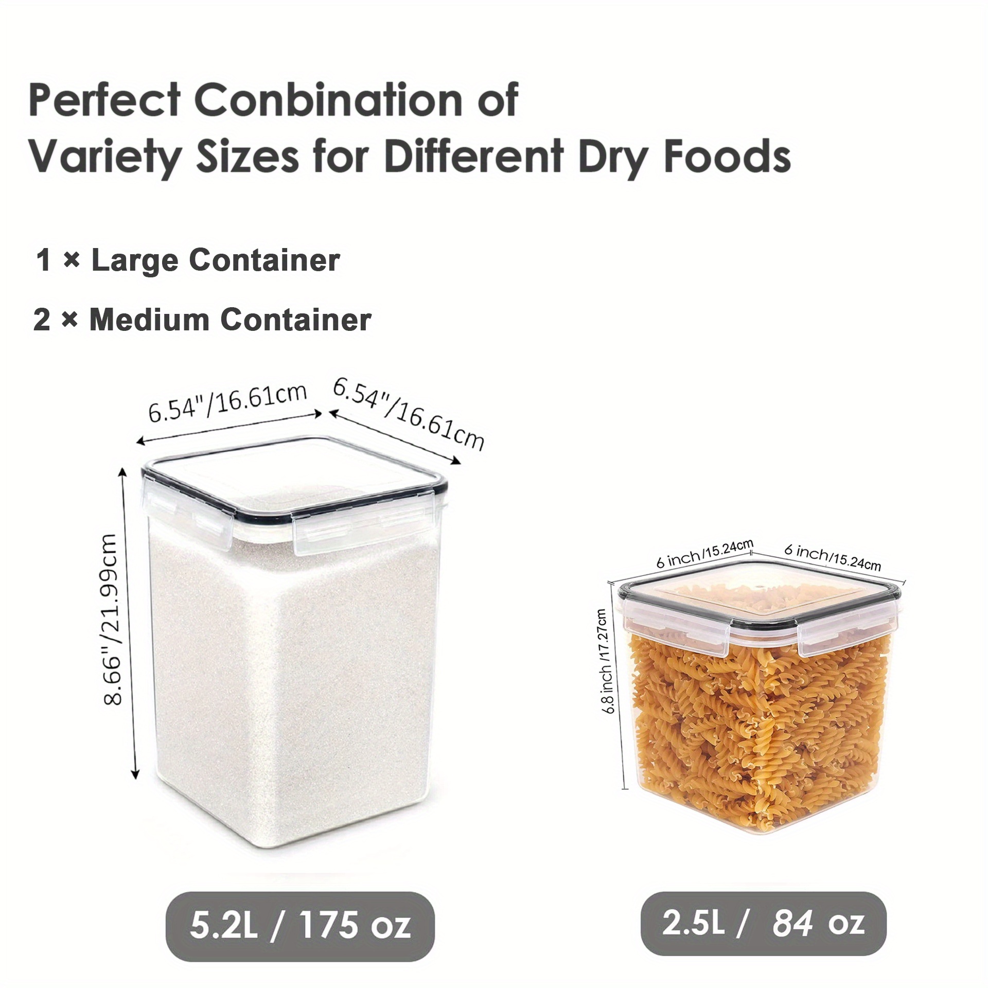 Extra Large Food Storage Containers with Lids Airtight (5.2L