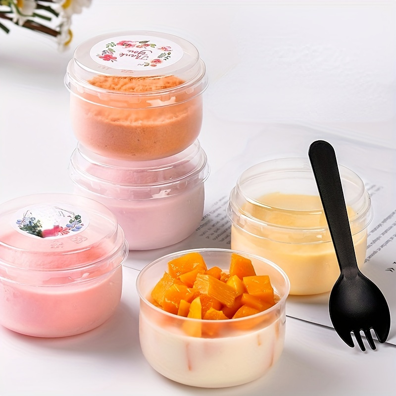 20pcs, Disposable Pudding Cups With Lids, Heat Resistant Plastic Dessert  Cups, Small Food Containers, Kitchen Gadgets, Kitchen Stuff, Kitchen  Accessor