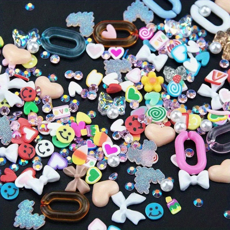 480Pcs Bear Candy Flower 3D Nail Charms, Acrylic Candy Gummy 3D Bear Spring  Blossom Flower Nail Charms, Cute Colorful Resin Bear Pendants Charm for