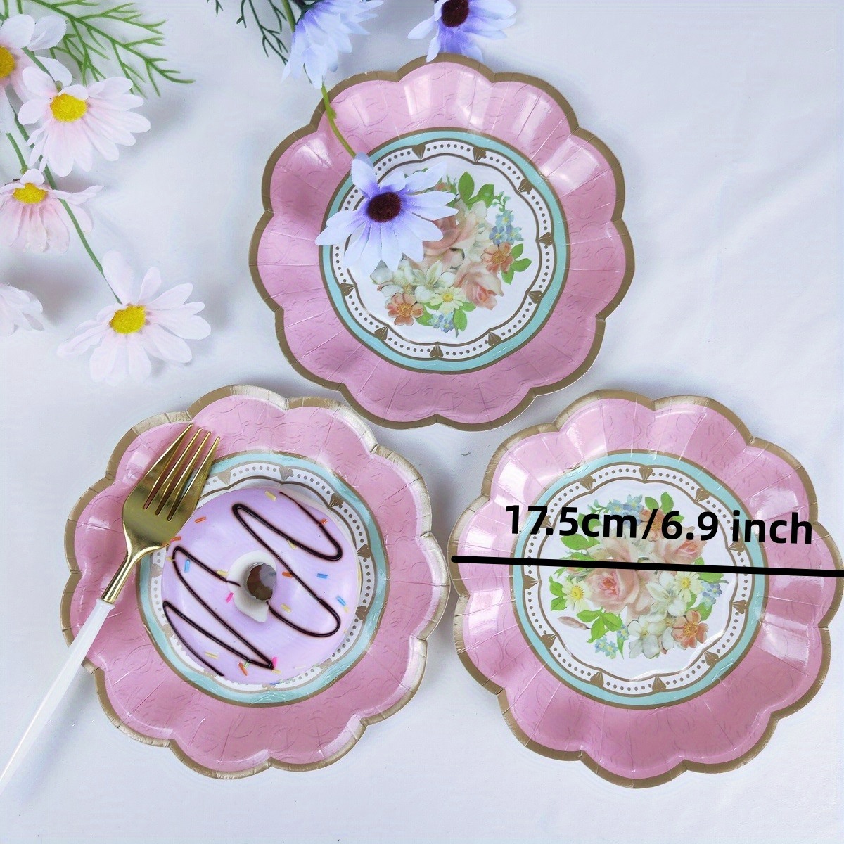 Mismatched Set Of 6 Vintage Salad Plates, Earthtones, Peach And Rust Floral Print Collection, Stoneware, Boho Dinnerware, Appetizer