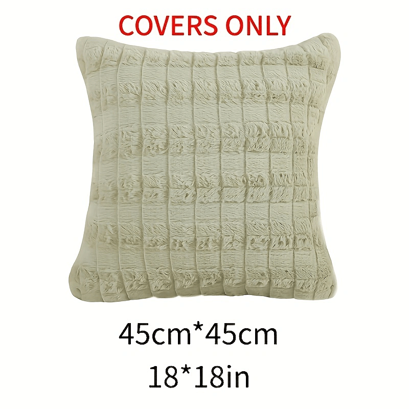  ETASOP Soft Decorative Throw Pillow Covers 18x18, Plush Short  Wool Velvet Square Luxury Cushion Case Couch Pillow Covers Set of 2, Grey :  Home & Kitchen