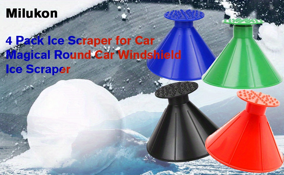 Farship Ice Scrapers Round Windshield Magic Cone-Shaped Car