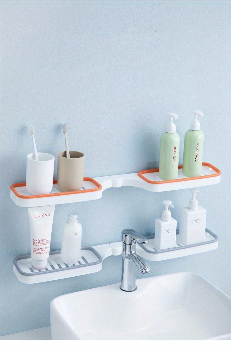 Shower Caddy Corner Wall Mounted Bathroom Storage Rack Punch Temu