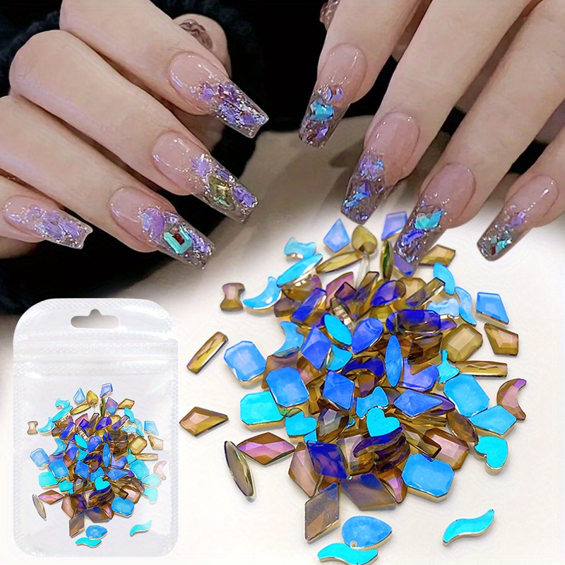 3D Colorful Crystal Nail Art Rhinestones AB Crystal Glitter Diamond Nail Art  Decorations Gems Shiny Beads Manicure Stones Accesoires