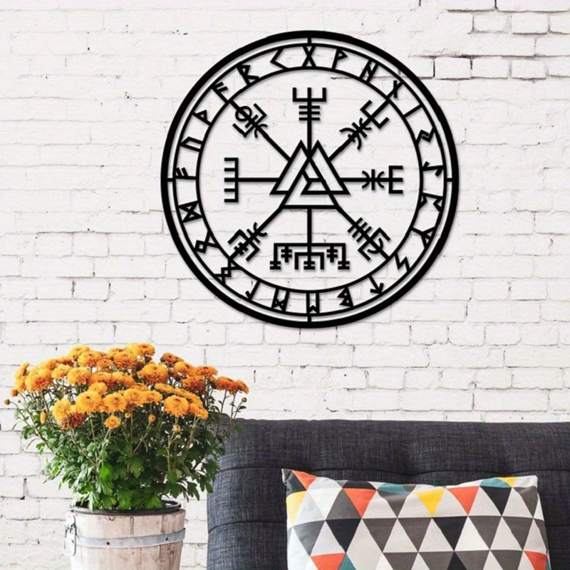 VALHALLA 3pc Viking Decor 15” Metal Wall Art | Viking Compass, Valknut,  Tree of Life｜Nordic Mythology Vegvisir Runes and Symbols, Norse Metal Wall